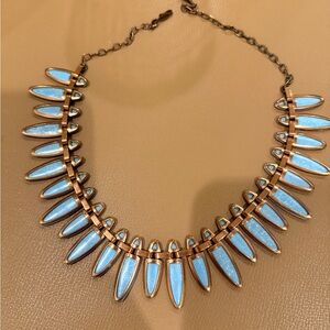 Vintage "Matisse" Queen Nefertiti Turquoise Enamel over Copper Necklace.